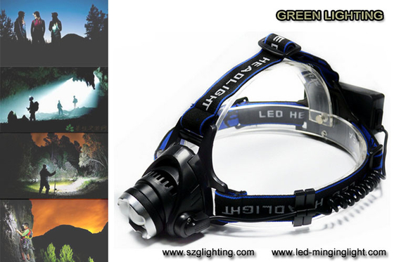 조정가능한 백색 반점을 가진 1000lumen 크리인 XML T6 LED 재충전용 headlamp