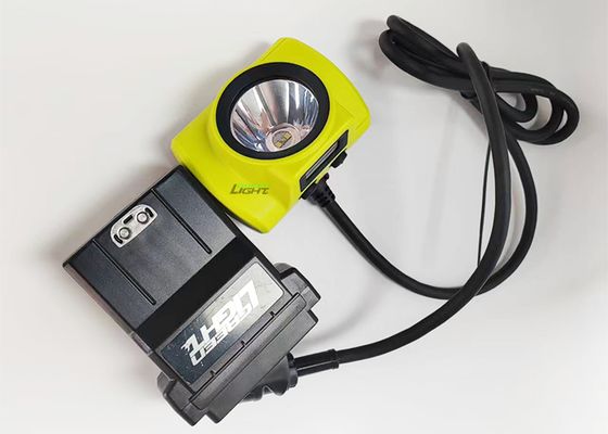 고휘도 25000lux 안전 지하 광부 캡 램프 방폭 530lum 14Ah 광산 램프 60시간 작동 시간