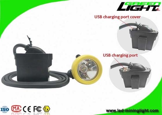 재충전이 가능한 마이닝 안전모 LED 라이트, 광부들 캡 램프 지원 USB 충전기
