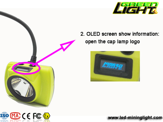 25000개 럭스 530LUM 2.96W 무선 광부들 캡 램프 Oled 스크린
