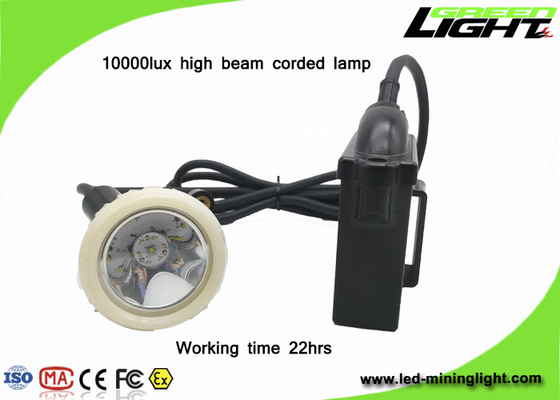 1.11W 10000 럭스 6.6Ah 재충전이 가능한 채굴하는 캡 빛