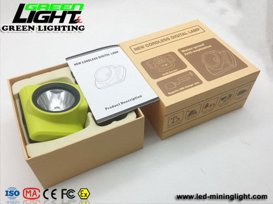 LCD 스크린과 18000 럭스 385lum 무선 광부들 캡 램프 6500mAh