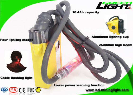 10.4Ah 25000 럭스 광부들 LED 라이트 코드화된 케이블 알루니늄 컵 MSHA