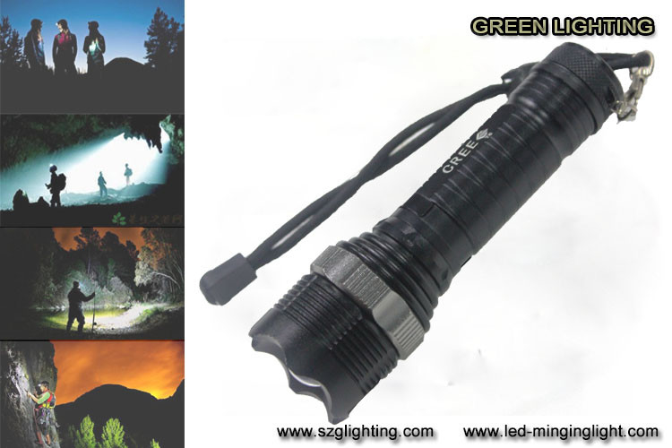 GL-F002 XML-T6 재충전이 가능한 주도하는 횃불, 10W 1200 루멘 크리사람 주도하는 섬광